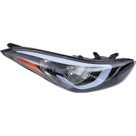 OUTGOO - For 2014 2015 2016 Hyundai Elantra Right Passenger Side Headlight Headlamp Replacement Chrome Housing Clear Lens 92102-3Y500