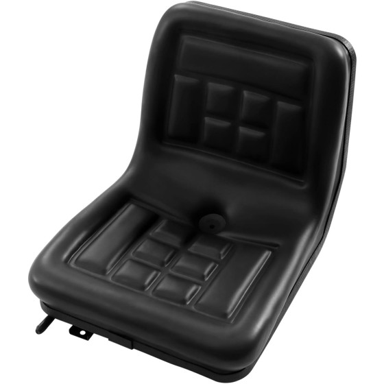 OUTGOO Tractor Seat with Back Rest Compact Narrow Seat Black Tractor Seat with Adjustable Seat with a Drain Hole Universal Tractor Seat Lawn Mower Seat Loader Waterproof Universal Skid Steer Seat