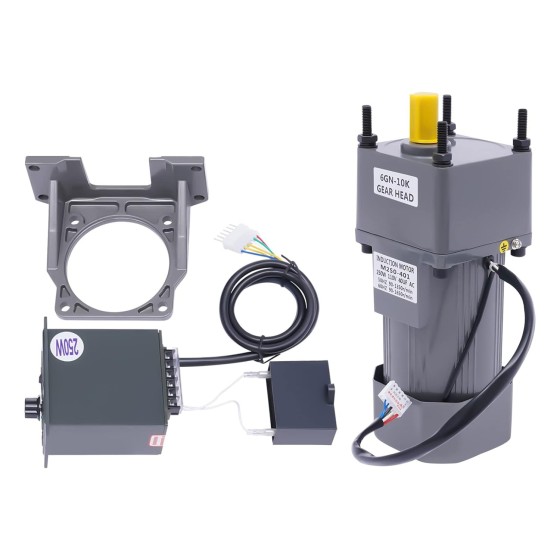 250W 110V AC Gear Motor Variable Speed Motor Reduction Controller High Torque Motor with Reduction Gearbox Speed Regulator and Bracket, 0-135rpm(10K)