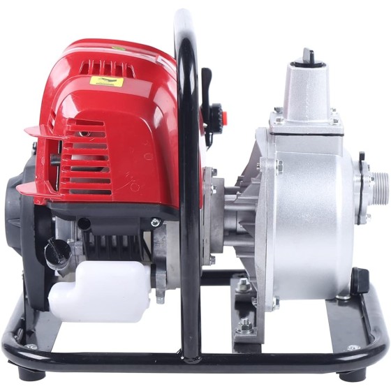 OUTGOO Portable Gasoline Engine Water Pump, 38cc, 14.2x11x12.6in, Lift 98.42ft, Red, Aluminum, Industrial, Gasoline-Powered, Water Pump