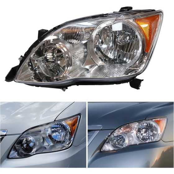 OUTGOO For 2008 2009 2010 Avalon XL XLS HID Headlights Headlamps Replacement Left and Right Side Chrome Housing Clear Lens