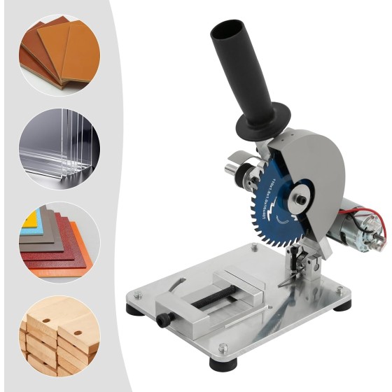 OUTGOO 4" Mini Table Saw, 0-45° Adjustable Multipurpose Portable Tabletop Machine with Protective Cover and Blades, 110V 9000R/Min Miter Saw for Arts Crafts Cutting Wood, Plastic, Metal