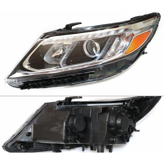 OUTGOO - For 2014 2015 Kia Sorento Ex Sx Halogen Headlight Left Driver Side Headlamp Assembly Replacement Built in LED DRL Factory Style